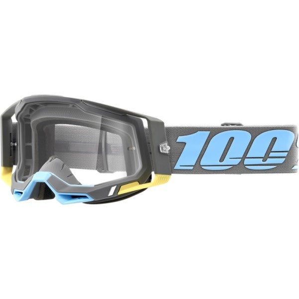 Lunettes de Motocross Racecraft 2 à Lentille Claire Gris/Bleu