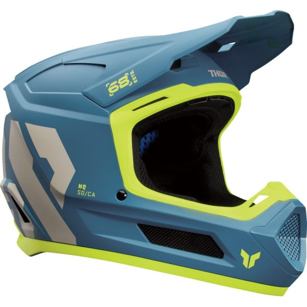 Casque de Motocross Fleet Forge Junior Bleu incliné de face