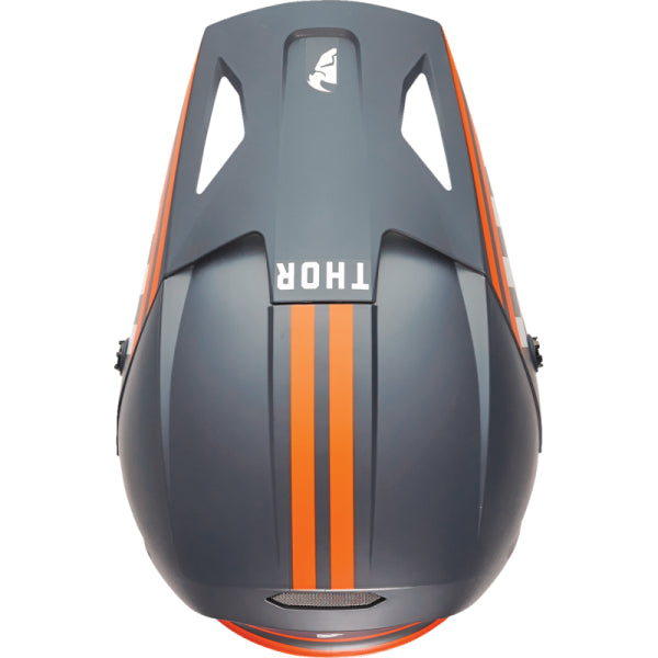 Casque de Motocross Sector 2 Combat  gris orange, dessus 