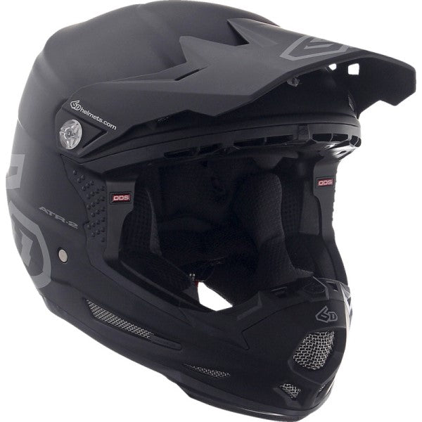 Casque de Motocross ATR-2 Solid Junior Noir Mat oblique