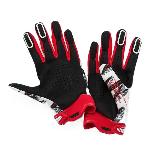 Gants Ridefit Blanc/Rouge, Paume