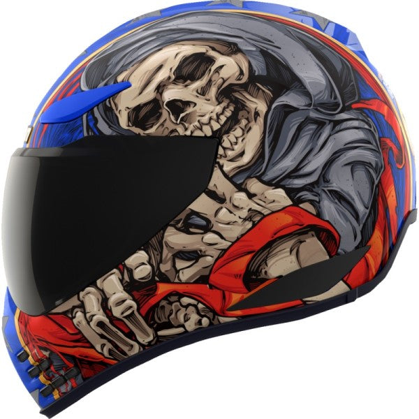 Casque Intégral de Moto Domain Revere Bleu/Multicolore de droite