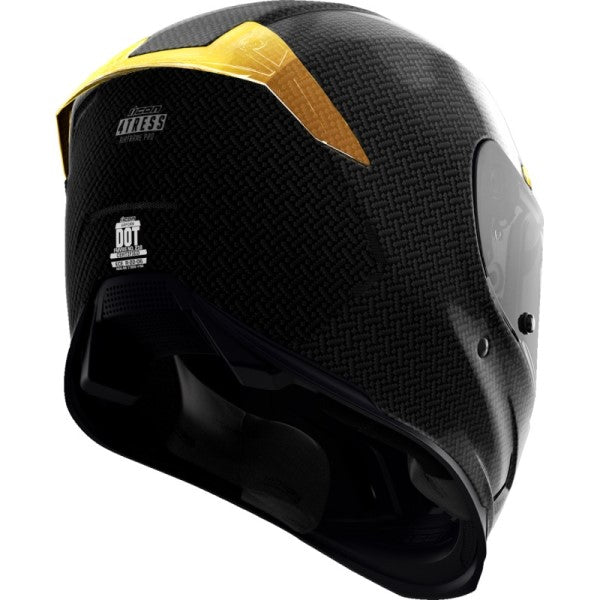 Casque Intégral de Moto Airframe Pro Carbon 4Tress Noir/Jaune incliné de dos