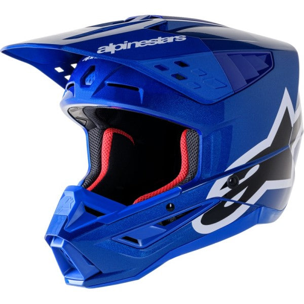Casque de Motocross Supertech M5 Corp Bleu incliné de face