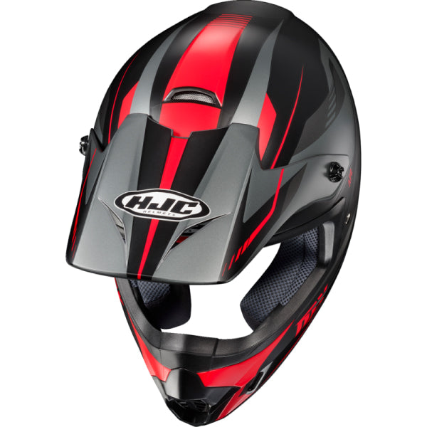 Casque de Motocross CS-MX2 Drift HJC rouge et gris, dessus