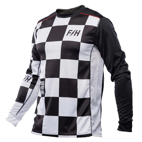 Chandail de Motocross Sanguaro Gibson/Fasthouse/noir et blanc de face