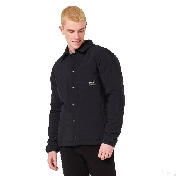 Manteau Sherpa Matelassé Noir Devant