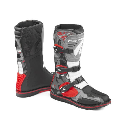 Bottes de Motocross Boulder Comp Enduro Gris/Rouge