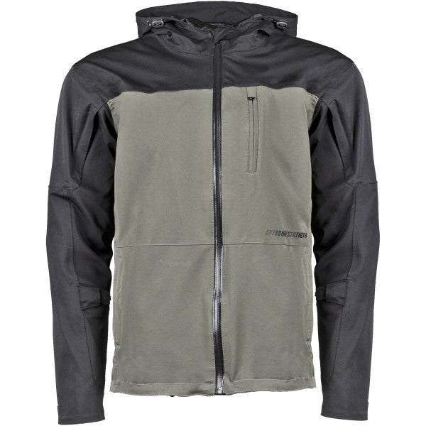 Manteau de Moto Fame and Fortune Vert/Noir de face