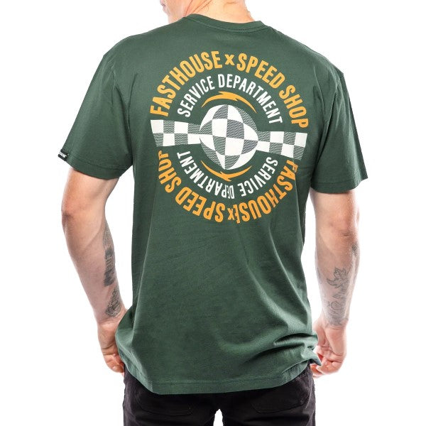 T-Shirt Finch Vert/Blanc essayage de dos