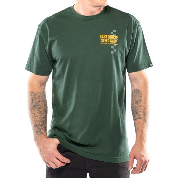 T-Shirt Finch Vert/Blanc essayage de face