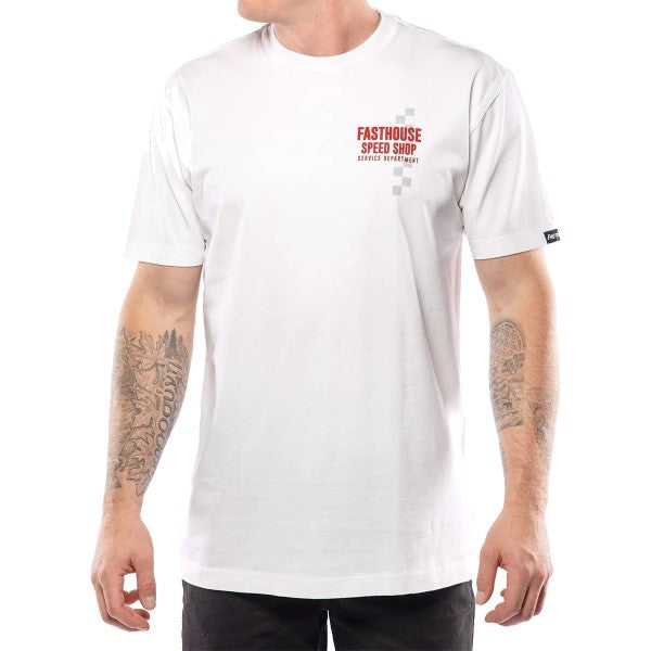 T-Shirt Finch Blanc/Bleu essayage de face