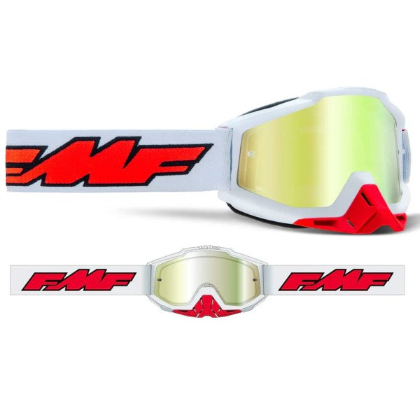 Lunettes de Motocross Powerbomb Miroir blanc or, en face