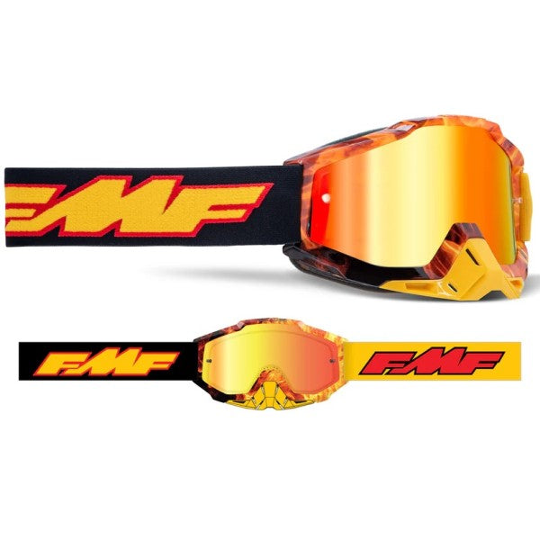 Lunettes de Motocross Powerbomb Miroir noir rouge, en face