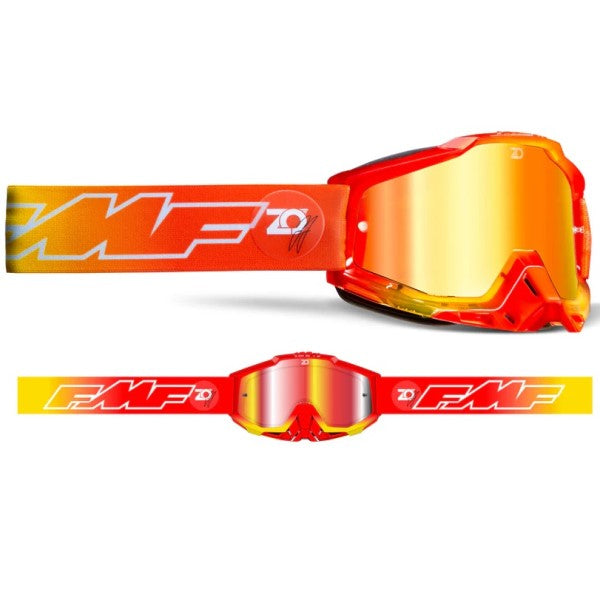 Lunettes de Motocross Powerbomb Miroir rouge, en face