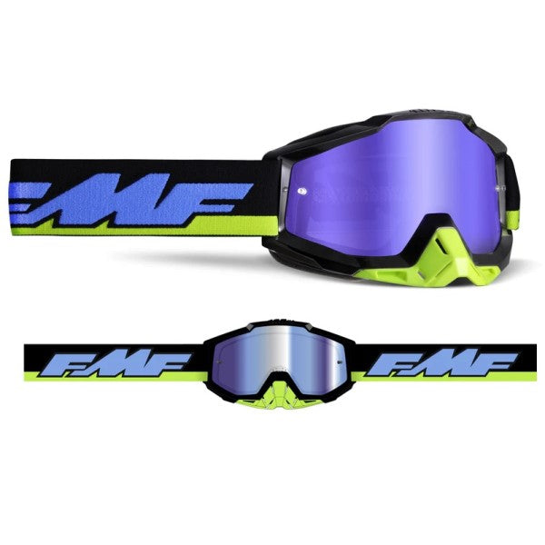 Lunettes de Motocross Powerbomb Miroir noir mauve, en face