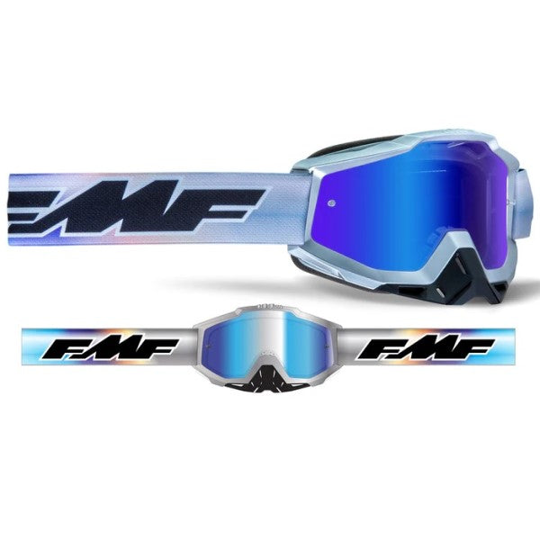 Lunettes de Motocross Powerbomb Miroir bleu clair, de face