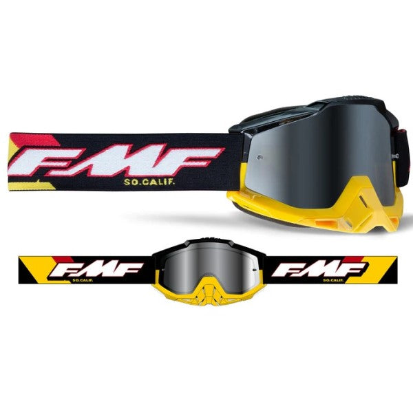 Lunettes de Motocross Powerbomb Miroir noir jaune, en face