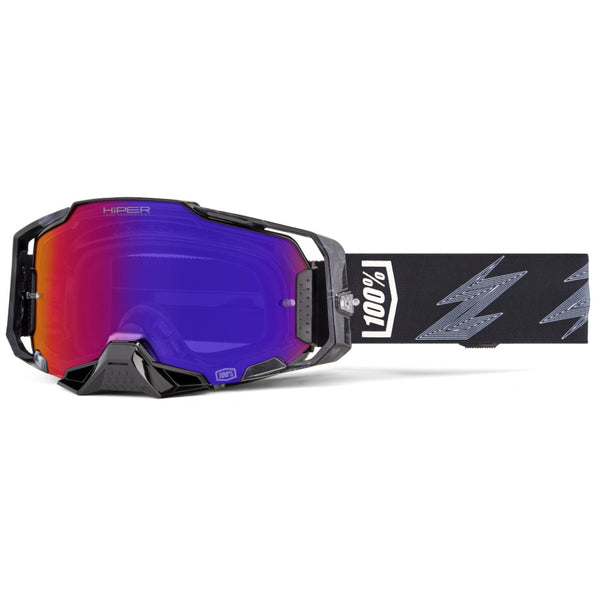 Lunettes de Motocross Armega Hiper Lentille Miroir Noir/Mauve