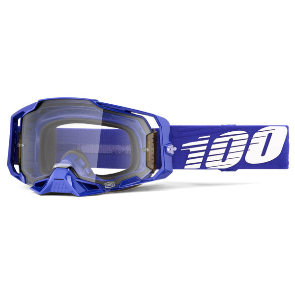 Lunettes de Motocross Armega Lentille Claire Bleu/Blanc