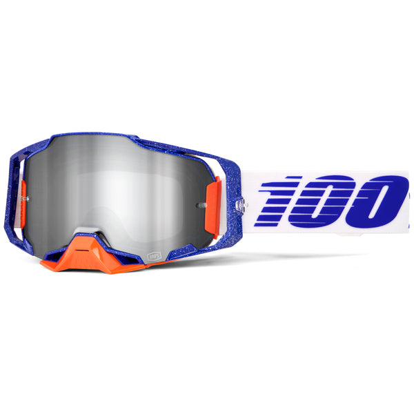 Lunettes de Motocross Armega Lentille Miroir Blanc/Orange