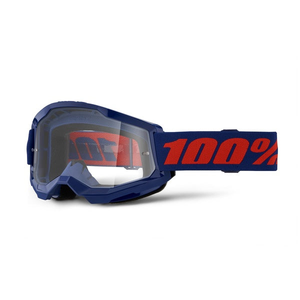 Lunettes de Motocross Strata 2 Lentille Clair Bleu/Rouge