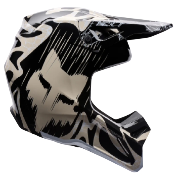 Casque de Motocross V1 Diffuse Édition Spéciale/Fox/noir; coté droit