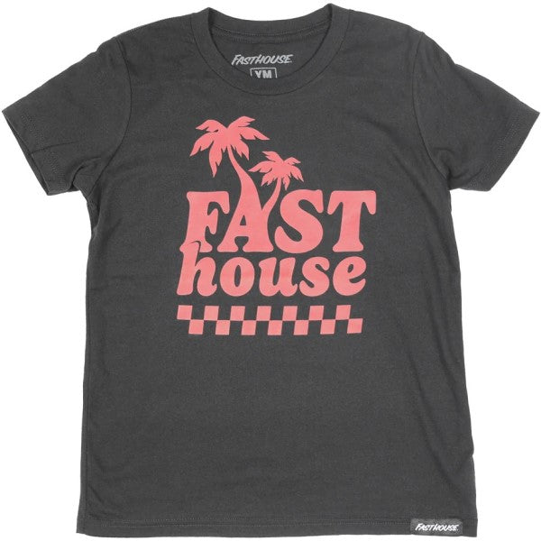 T-Shirt Vacay Junior Noir/Rose de face