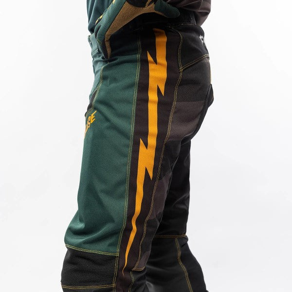 Pantalon de Motocross Grindhouse Ramone vert/Noir, de côté