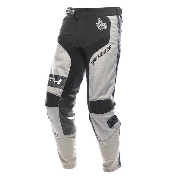 Pantalon de Motocross Grindhouse Club Bleu/Gris, de face
