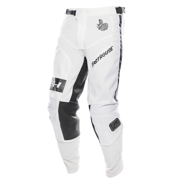 Pantalon de Motocross Grindhouse Club Blanc/Noir, de face