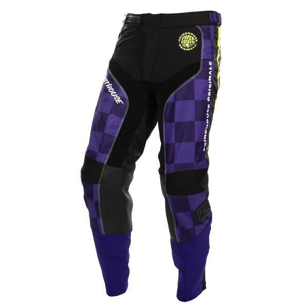 Pantalon de Motocross Grindhouse Grimm/Fasthouse/Mauve et noir, de face