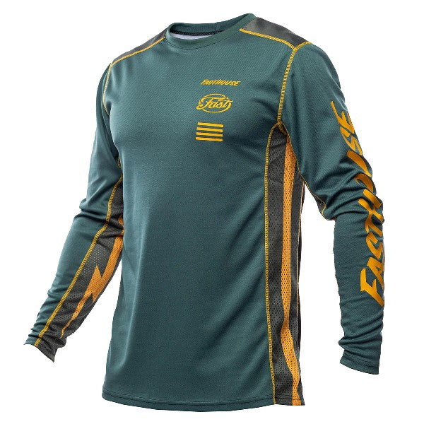 Chandail de Motocross Grindhouse Ramone/Fasthouse /vert et noir de face