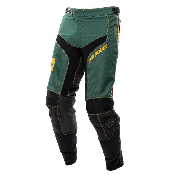 Pantalon de Motocross Grindhouse Ramone Vert/Noir, de face