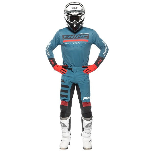 Pantalon de Motocross Helix Podium Bleu/Rouge