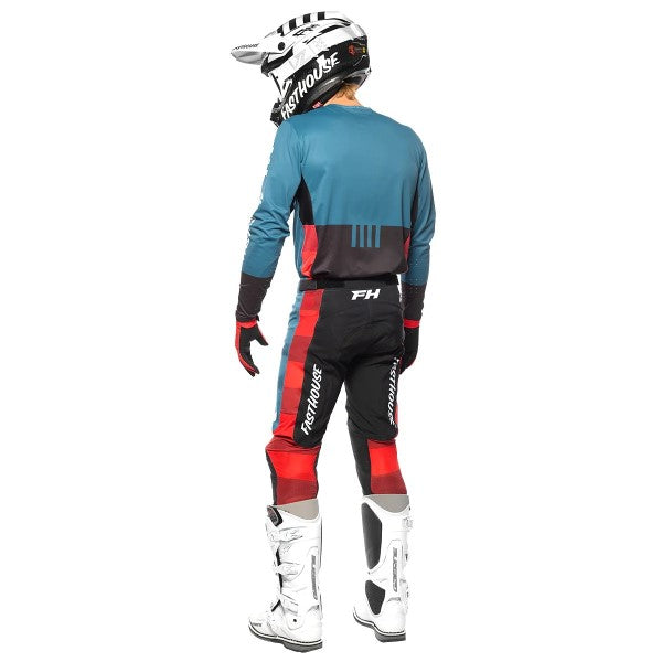 Pantalon de Motocross Helix Podium Bleu/Rouge, arrière