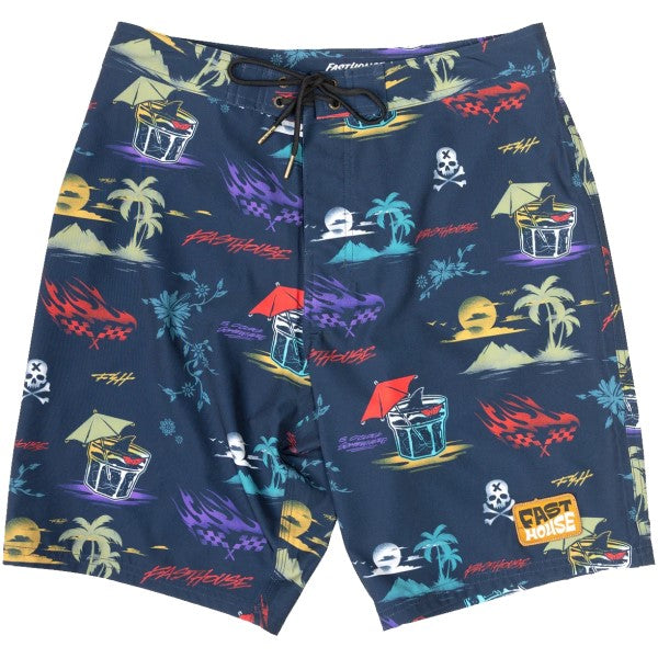 Maillot de Bain 19 Pouces Hideout Bleu/Multicolore de face