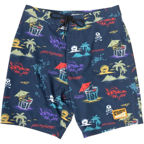 Maillot de Bain 19 Pouces Hideout Bleu/Multicolore de face