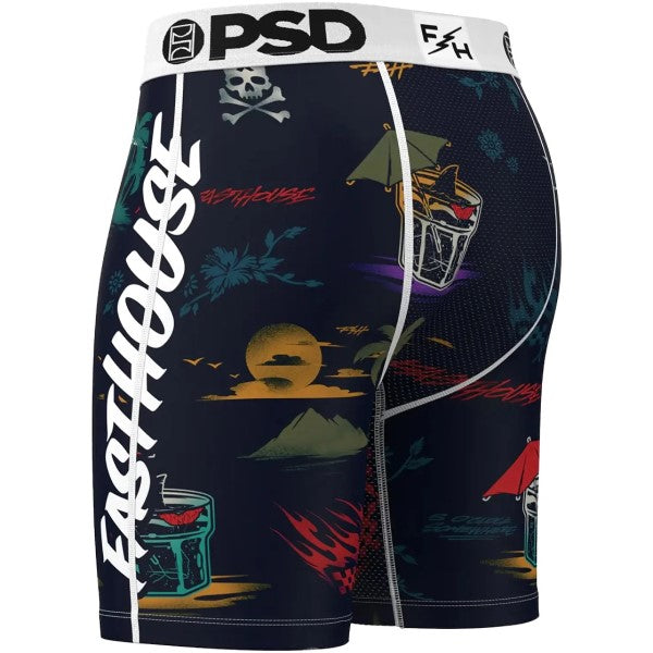 Boxer PSD Island Time Noir/Multicolore incliné de dos