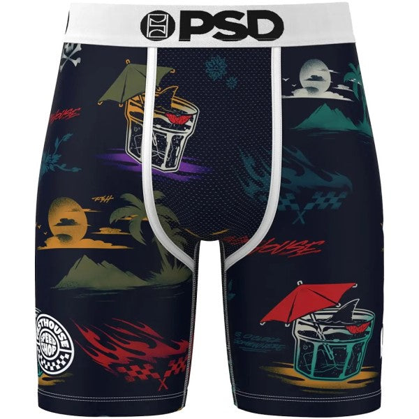 Boxer PSD Island Time Noir/Multicolore de face