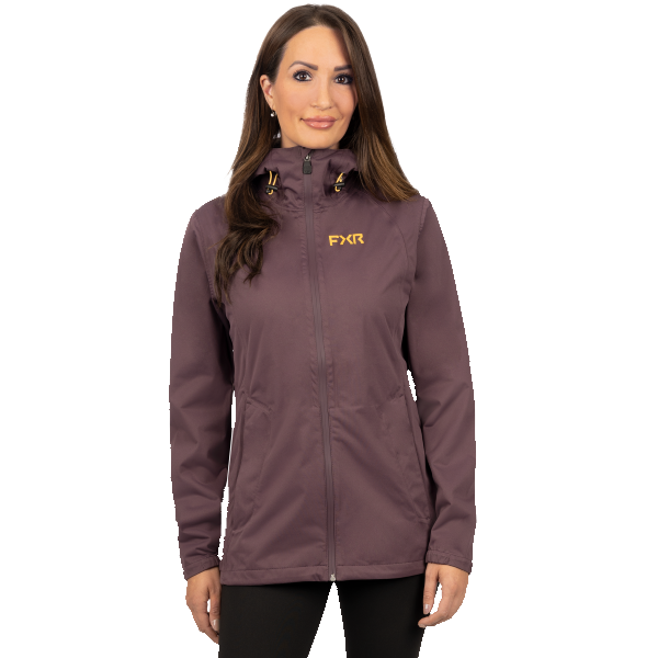 Manteau Jade Dual Laminé Femme FXR Mauve Essayage de face