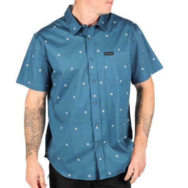 Chemise Jasper Button Up/Fasthouse/bleu, de face
