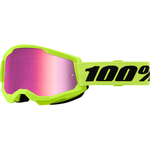 Lunettes de Motocross Strata 2 Lentille Miroir 100% jaune et rose