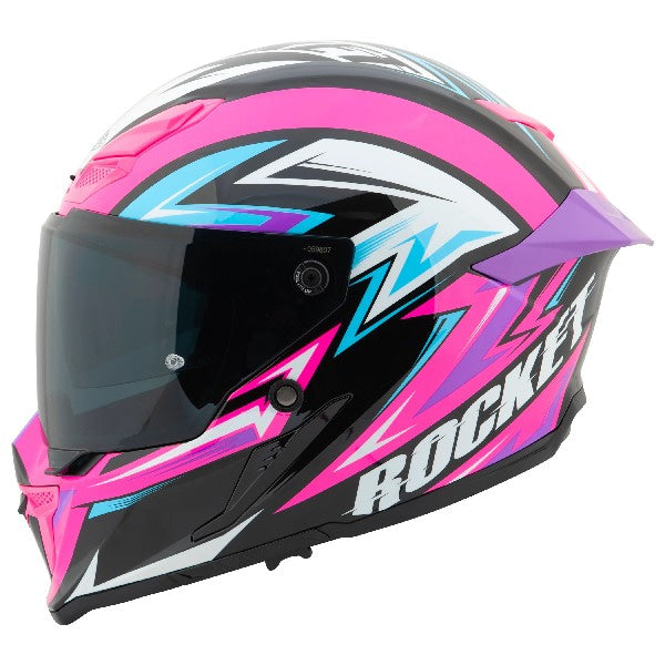 Casque Intégral de Moto RKT 240 Reactor Rose, côté gauche