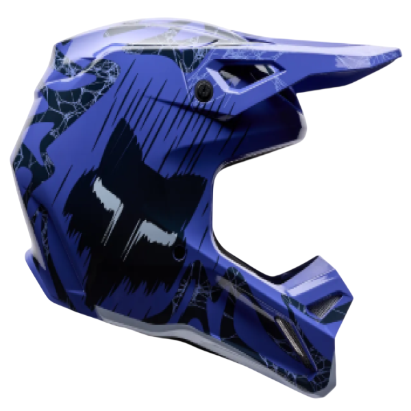 Casque de Motocross V1 Diffuse Édition Spéciale/Fox/bleu; coté gauche
