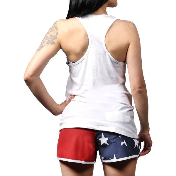 Camisole Liberty Femme Bleu/Blanc/Rouge essayage de dos