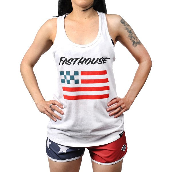 Camisole Liberty Femme Bleu/Blanc/Rouge essayage de face