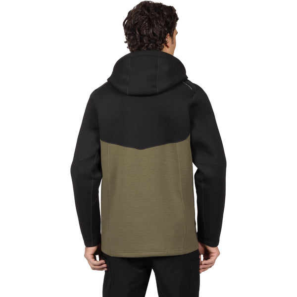 Coton Ouaté Altitude Tech 1/4 Zip Noir/Vert, de dos