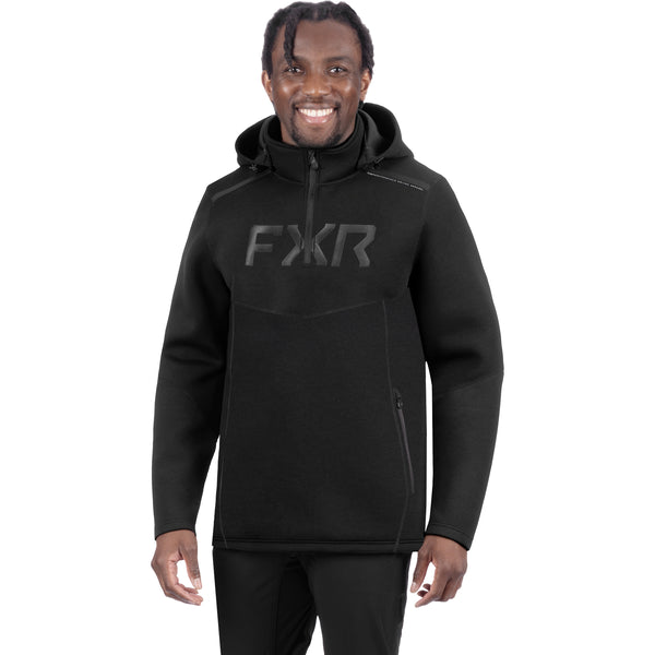 Coton Ouaté Altitude Tech 1/4 Zip Noir Ops, de face
