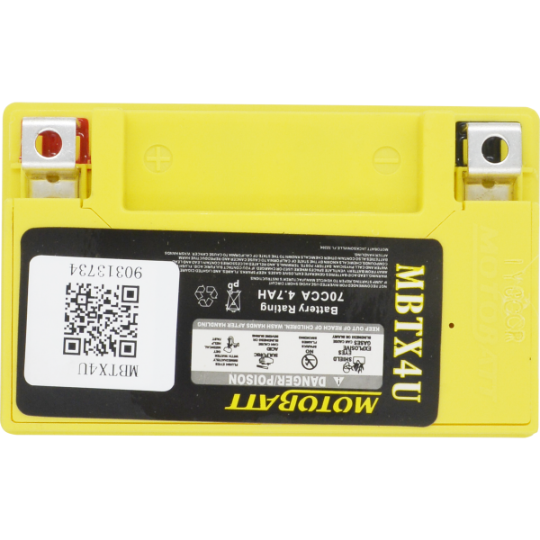 Batterie AGM Quadflex MBTX4U du dessus